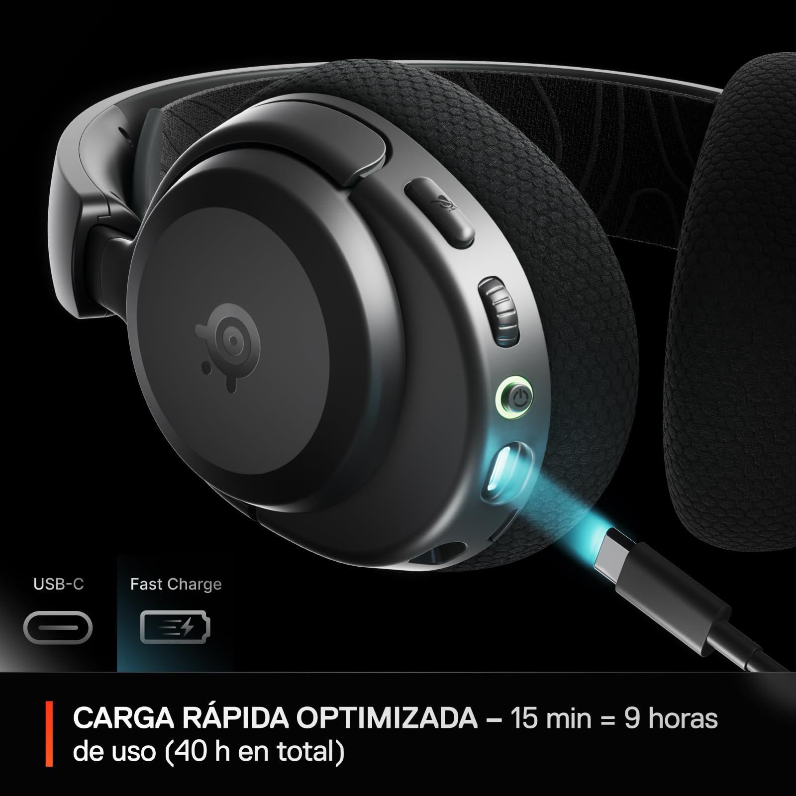 SteelSeries Arctis Nova 3P Wireless Auriculares Gaming multiplataforma - App - Batería 40h - Controladores magnéticos de neodimio - 2,4 GHz/Bluetooth - Micro extraíble - PS5, PS4, PC, Switch -Negro