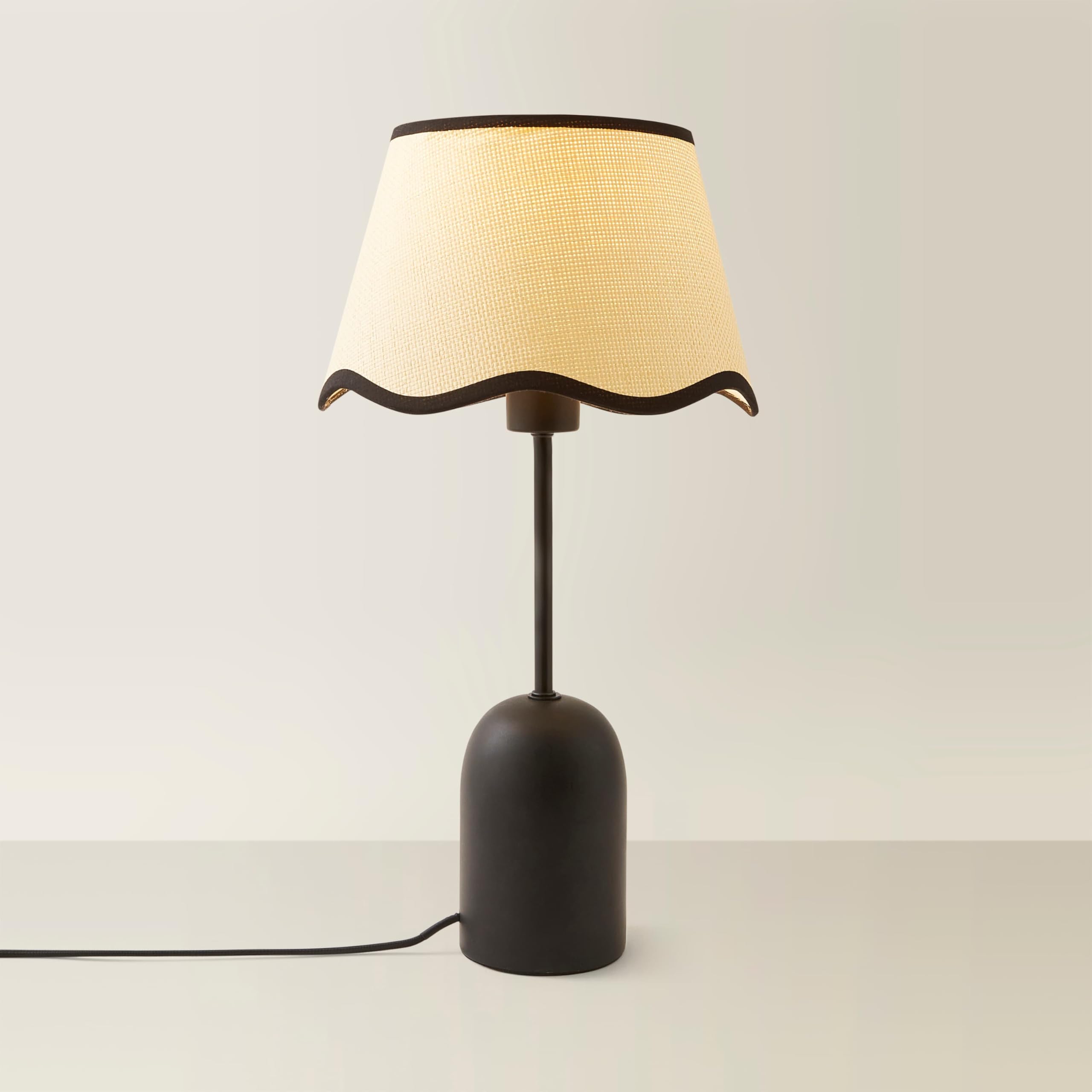 ValueLights | Kaiden Black Dome Table Lamp with Scallop Trim Shade | Table Lamp, Home Décor & Improvement Essential — image 1