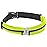 Slim Running Belt for Women and Men, Waterproof Phone Holder for Running, Reflective 2-Pocket Waist Pack for Storing Runners Essentials Safely, Runners Fanny Pack, Money Belt (Fluo Yellow)
