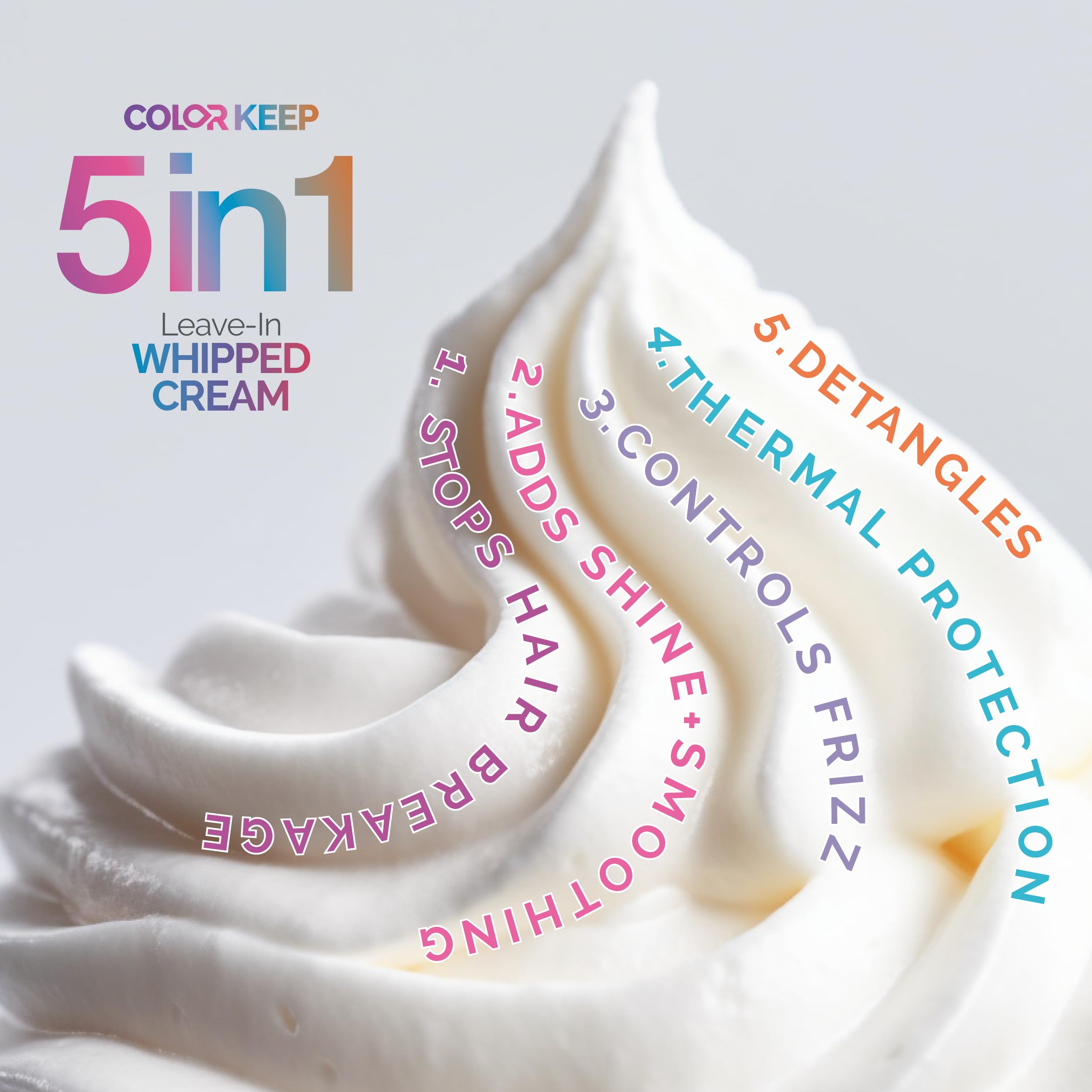Difiaba 5 in 1 Whipped Leave-In Conditioner for Colored Hair - Protects Hair Color, Detangles, Protects from Heat, Controls Frizz, Adds Shine, & Stops Breakage - Infused w/Amino Acids & Oils