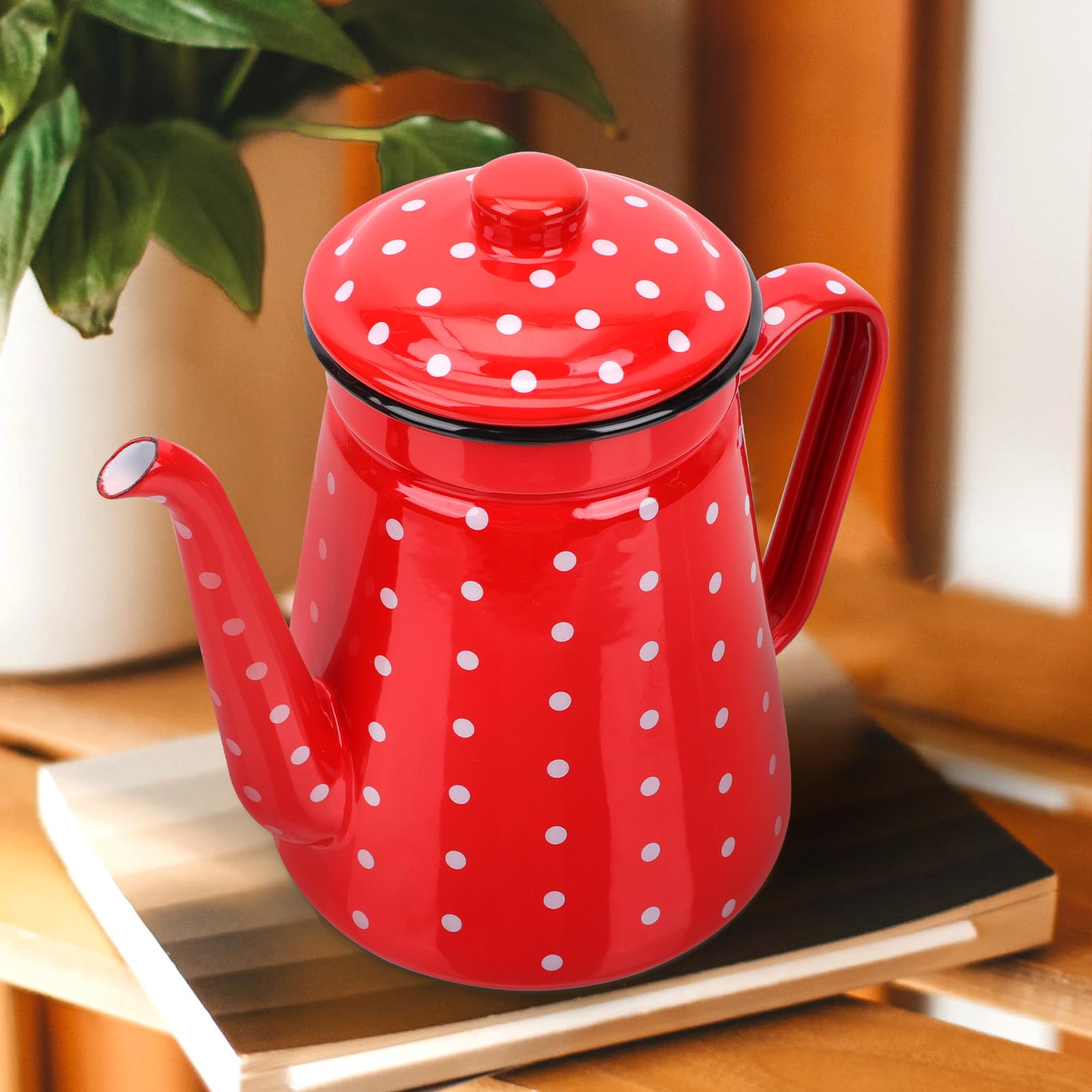 Tetera Esmaltada de Café 1.5l Vertido Controlado para Cocina