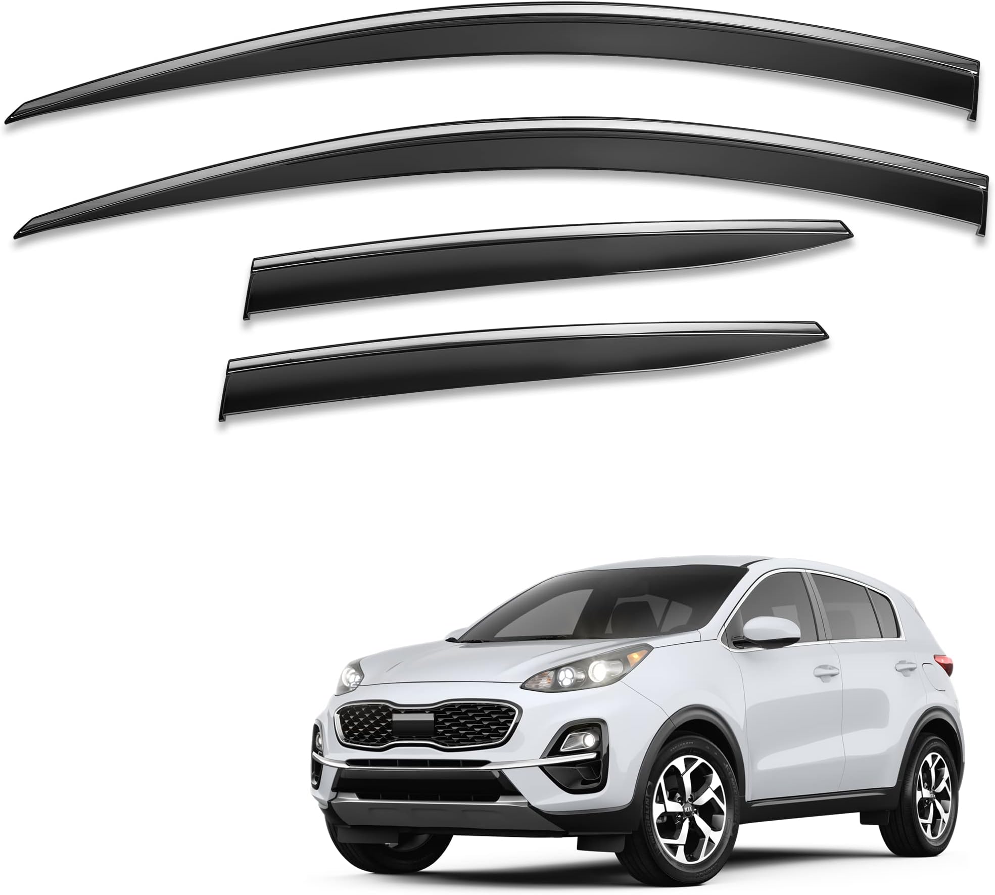 Safe Smoke Window Visor Sun Rain Vent Guard 4 Pcs Set for