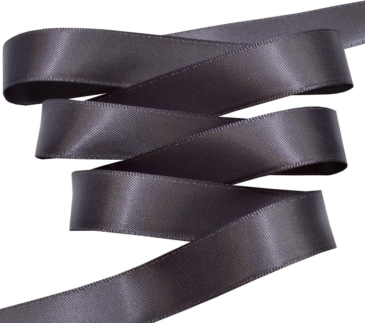 Morex リボン 両面サテンリボン、5/8インチ x 100ヤード、チャコール、08816/00-077