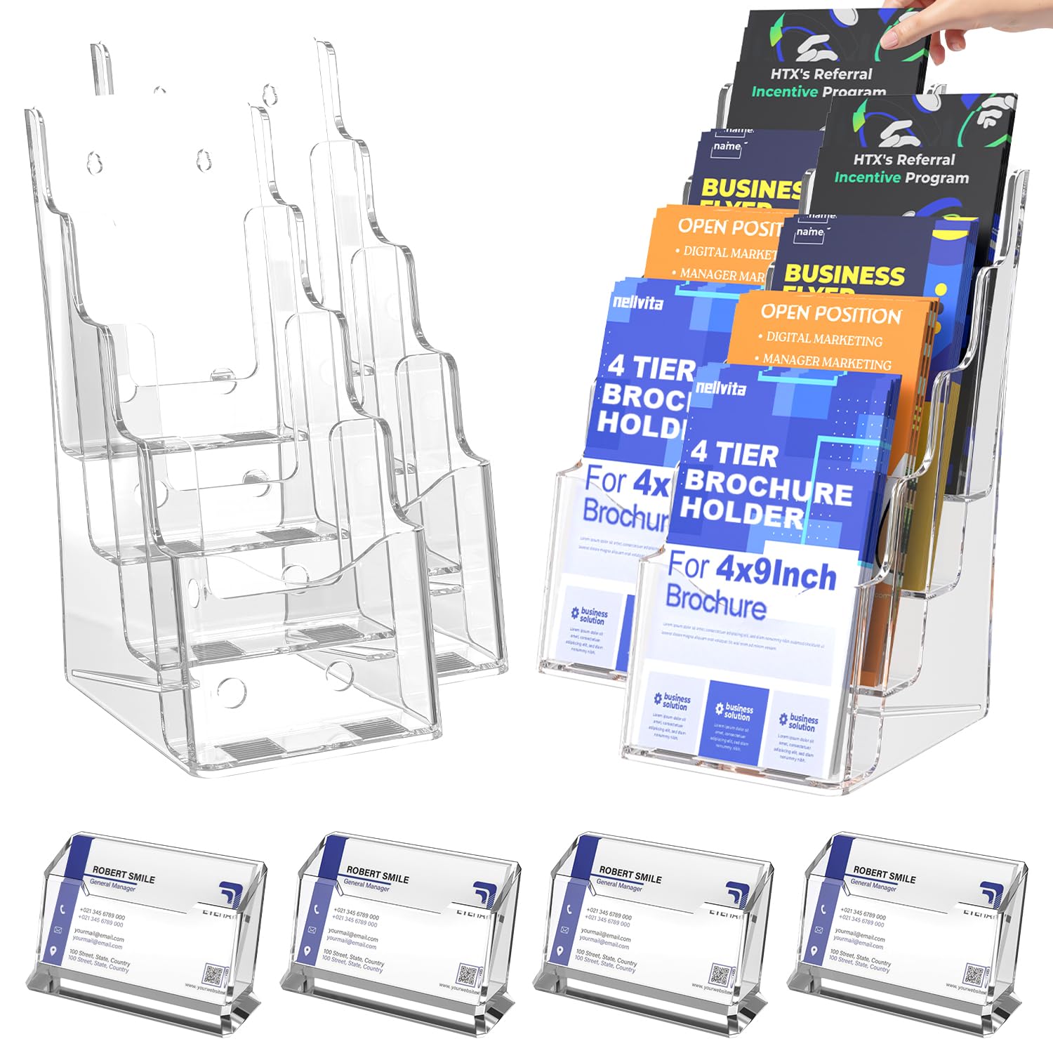 tayar Espositore per brochure con 2 scoparti in forato cartolina
