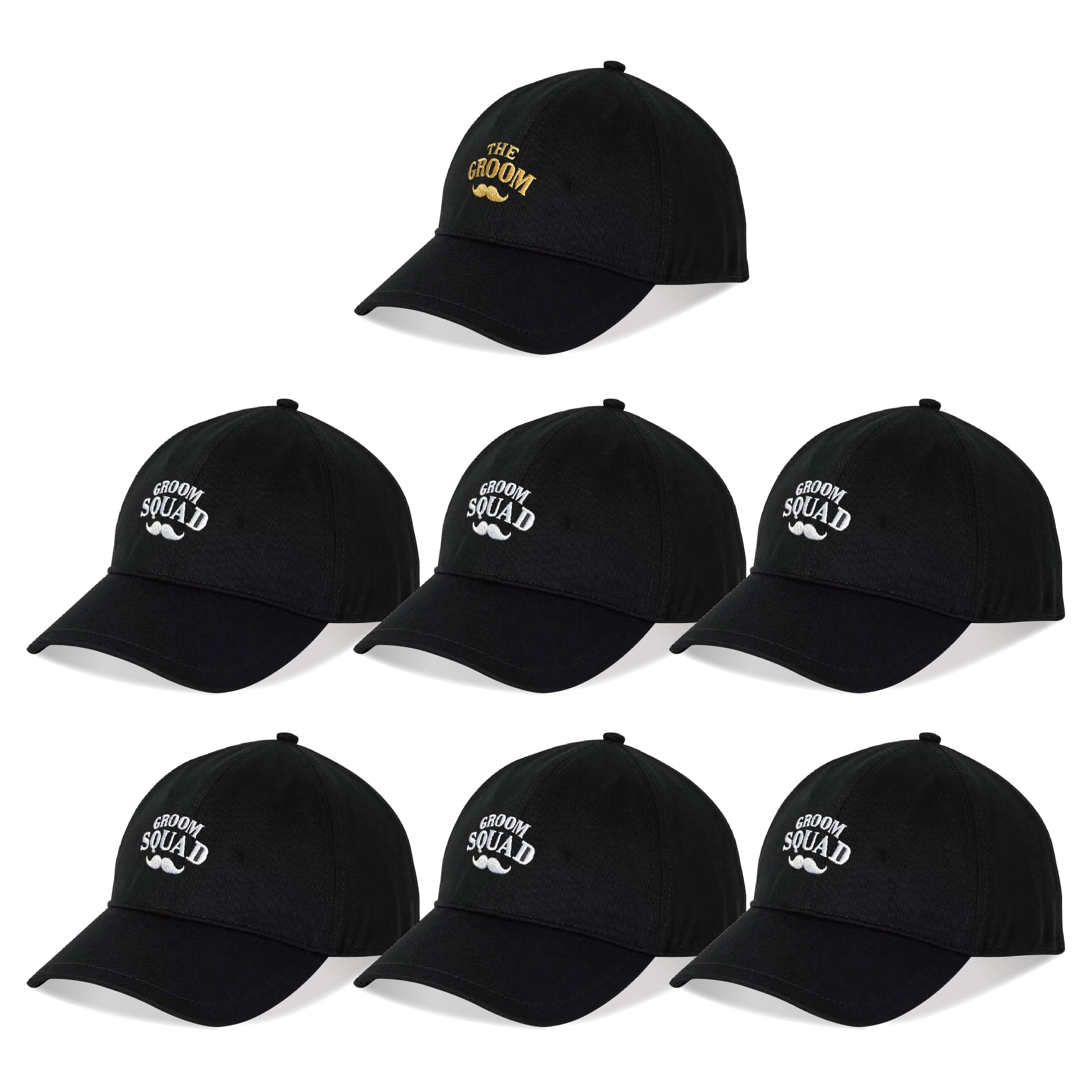 Regali per feste e oltre il testimone dello sposo Cappello da baseball 7 confezioni Regali per testimoni dello sposo Cappelli da camionista Cappello da uomo per addio al celibato (squadra dello sposo)