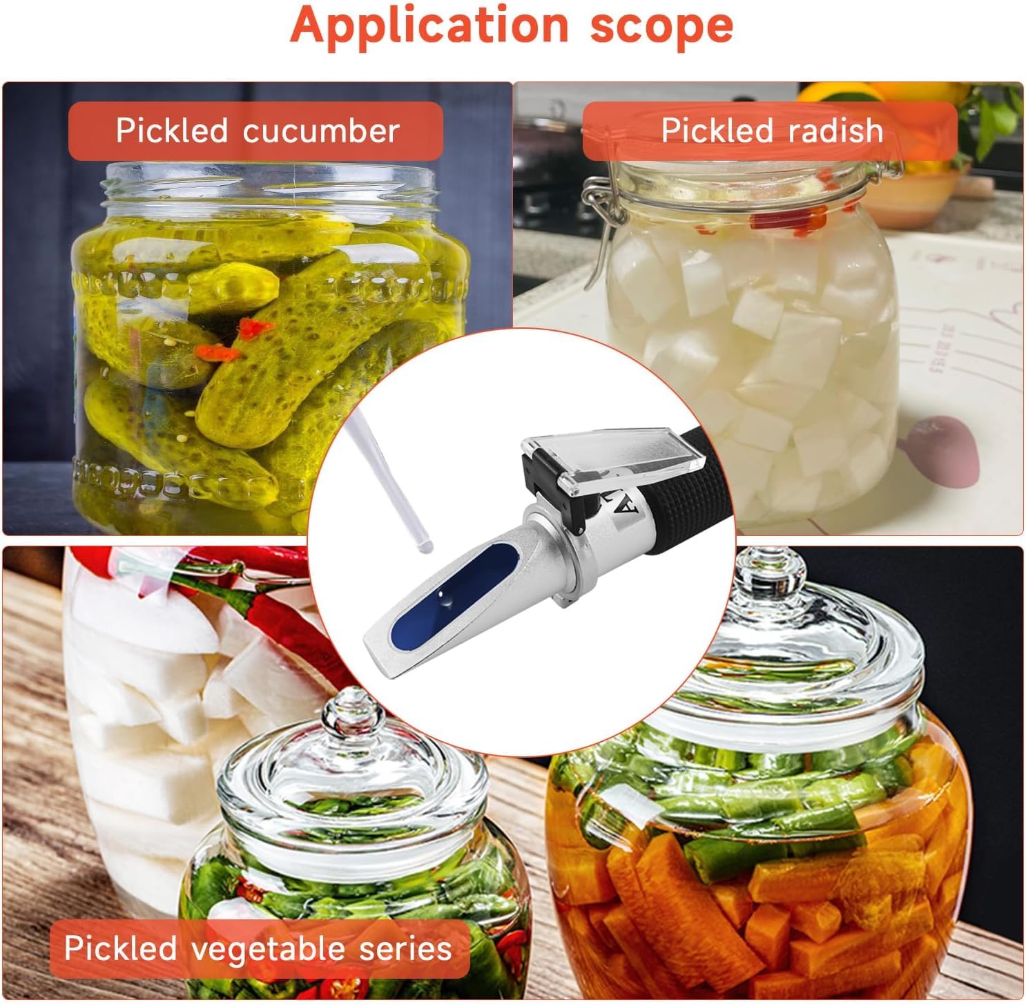 QUMOX Riffrattometro Salinità 0–28% con ATC – Misuratore Ottico di Sale (NaCl) per Salamoia, Pickles, Industria Alimentare – Nessuna Batteria, Precisione ±0,2%