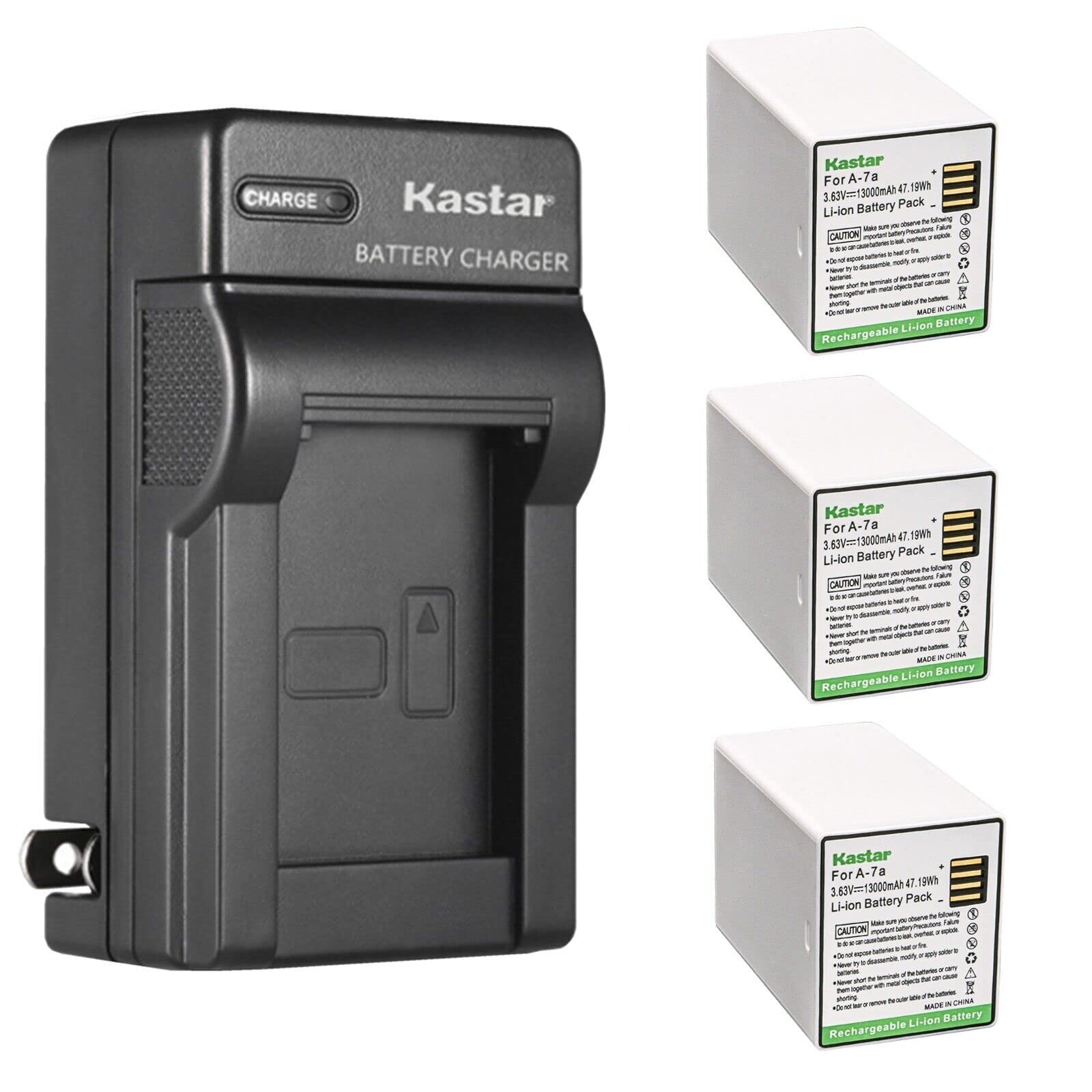 Kastar 3-Pack A-7a Battery and AC Wall Charger Replacement for Arlo GO 2 ITE Security Camera (VML2030), Ultra XL/Ultra 2 XL Camera (VMC5040), Pro 4 XL