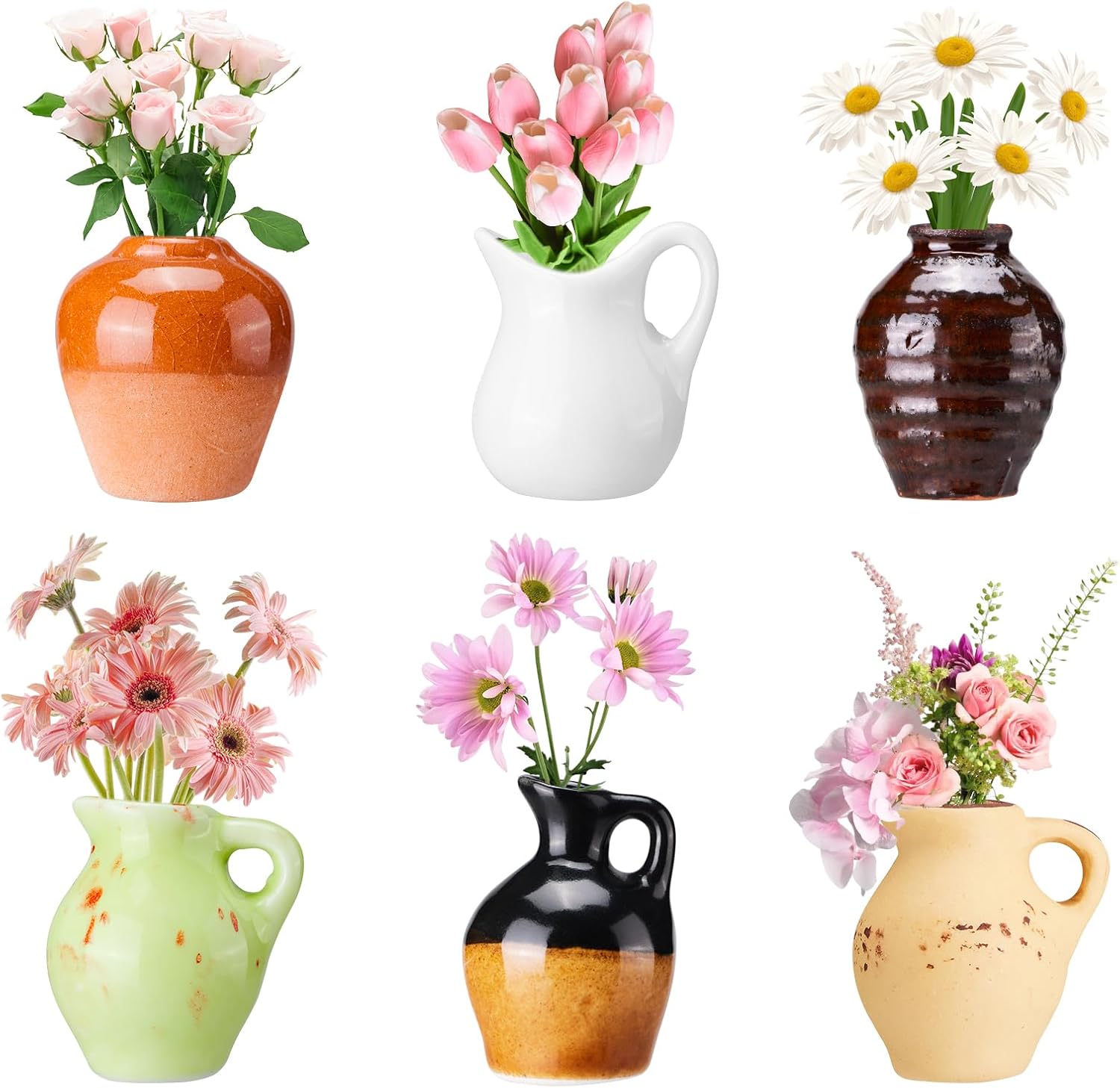 Cute Mini Ceramic Vase Magnets for Fridge, Funny Plant Vase Fridge Magnets, Tiny 3D Flower Vase for Refrigerator Decoration Kitchen Locker Office (6 Yellow) Cute Mini Ceramic Vase Magnets for Fridge, Funny Plant Vase Fridge Magnets, Tiny 3D Flower Vase for Refrigerator Decoration Kitchen Locker Office (6 Yellow)
