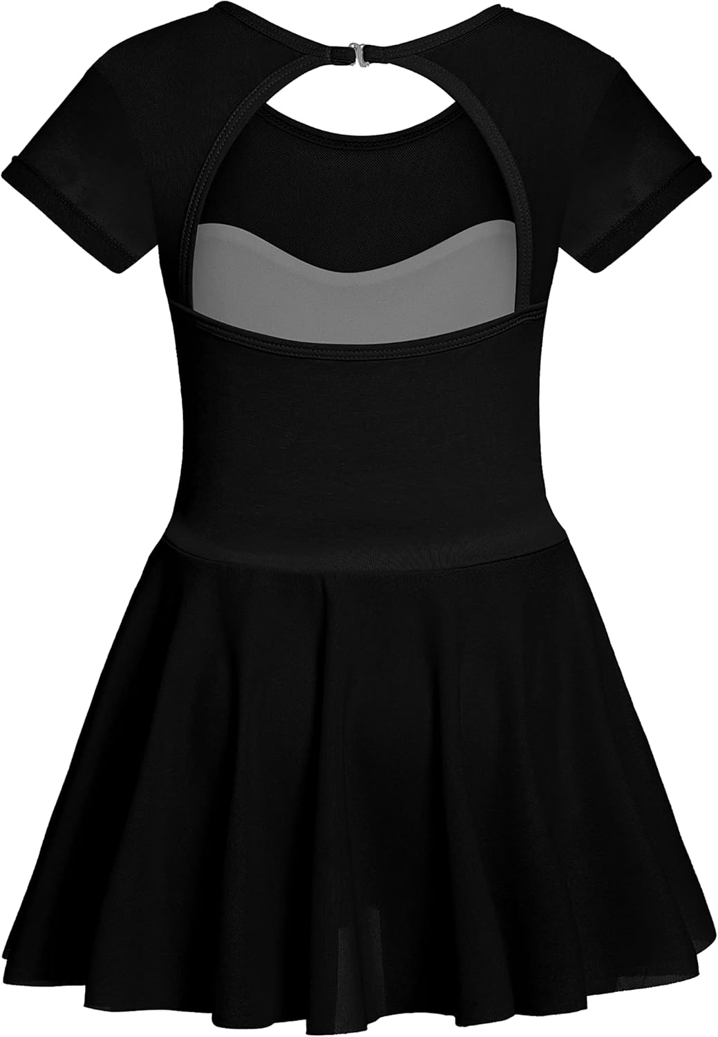 Phineein Short Sleeve Ballet Leotards For Girls - Hollow Back Dance Leotards with Skirt - Image 4