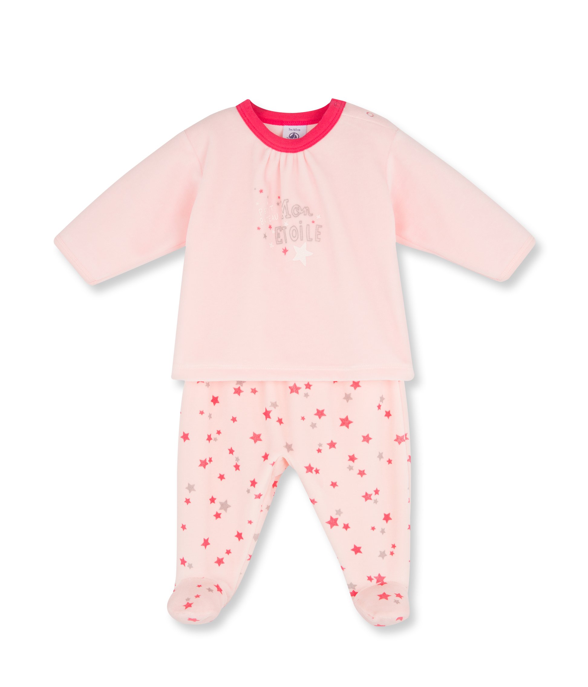 Petit Bateau Baby - Mädchen Pyjama A Pieds Zweiteiliger Schlafanzug
