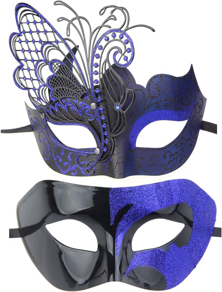 ECOSCOCouple Masquerade Mask Women Men Mardi Gras Halloween Ball Mask