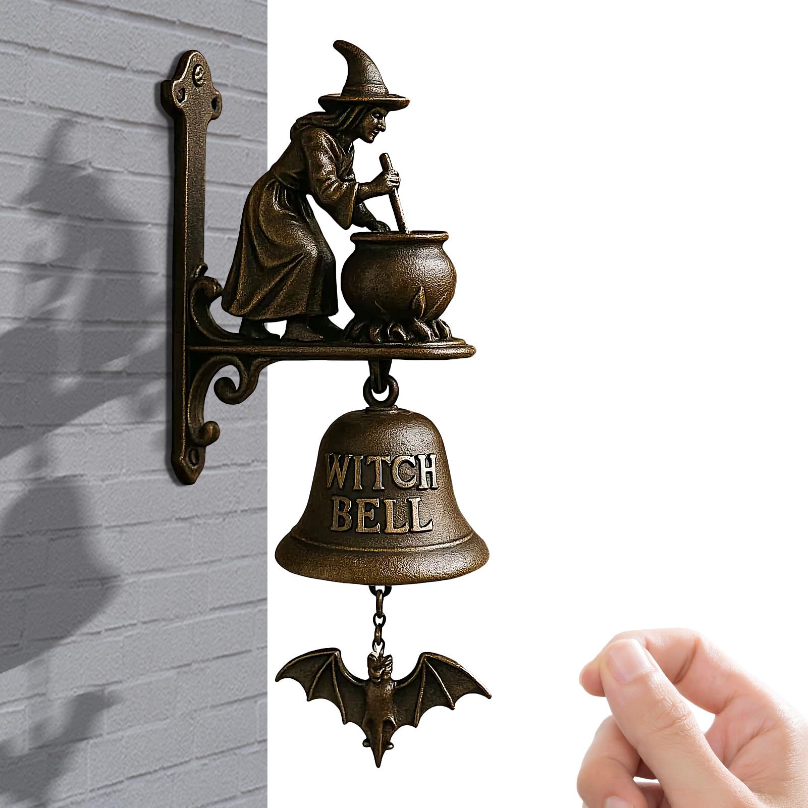 Cloche de dîner pour l'extérieur en fonte et carillon de porte teckel pour jardin