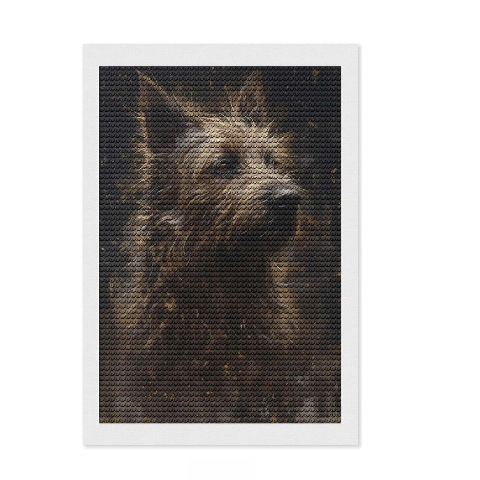 Junmoney Yorkshire Terrier Dog Crystal Diamond Art Kit 8"x12", Festive Craft Gift, Aesthetic Room Decor, with Tool Kit, Creative Gift Idea