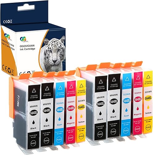 10 cartuchos de tinta para HP 564 compatibles con HP Photosmart 5520 6520 7520 5510 6510 7510 7525 B8550 C6380 D7560 Premium C309A C410 Officejet
