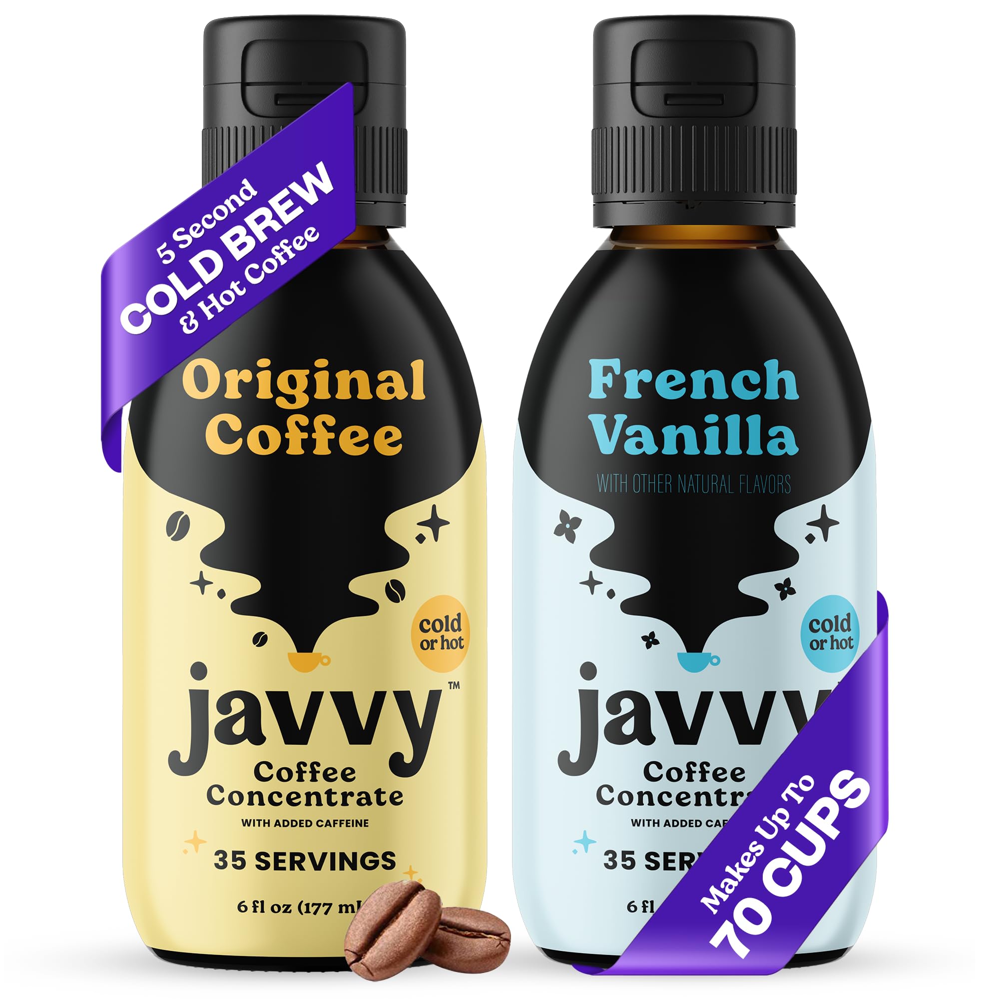 Javy 30X Cold Brew Coffee Concentrate, Perfect for Instant Iced Coffee and Cold Brewed Coffee. Made With All Natural, Mold Free, Arabica Coffee Beans. Low Acidic & Sugar-Free