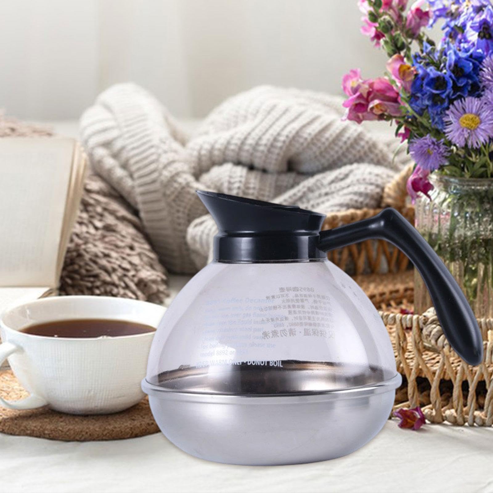 Sharplace Kaffeekanne, Karaffe, Wasserkocher, Kaffeezubehör, Teil, Wiederverwendbare Teekanne, 1,8 l, Karaffe für Küche, Büro, Camping, Café, Kaffee, Brüher