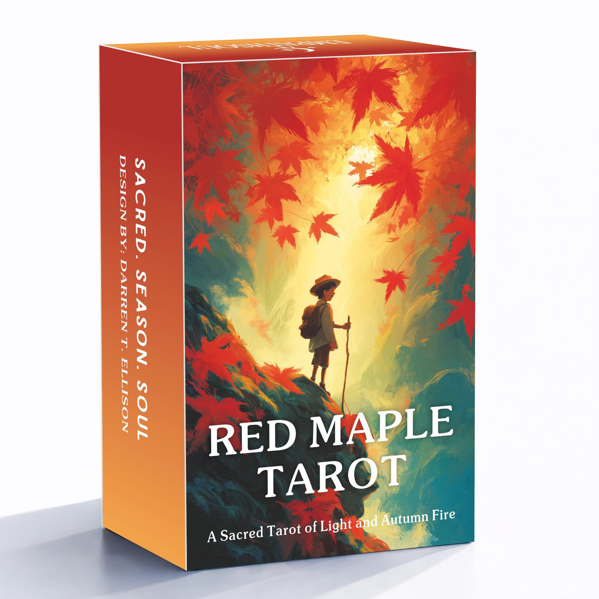 soulme Tarot Deck 78 Cards with Guidebook, Red Maple Tarot Illustrated Tarot Cards with Classic Tarot Symbolism, Tarot Deck for Beginners and Advanced Readers, Intuition, Meditation, Divination