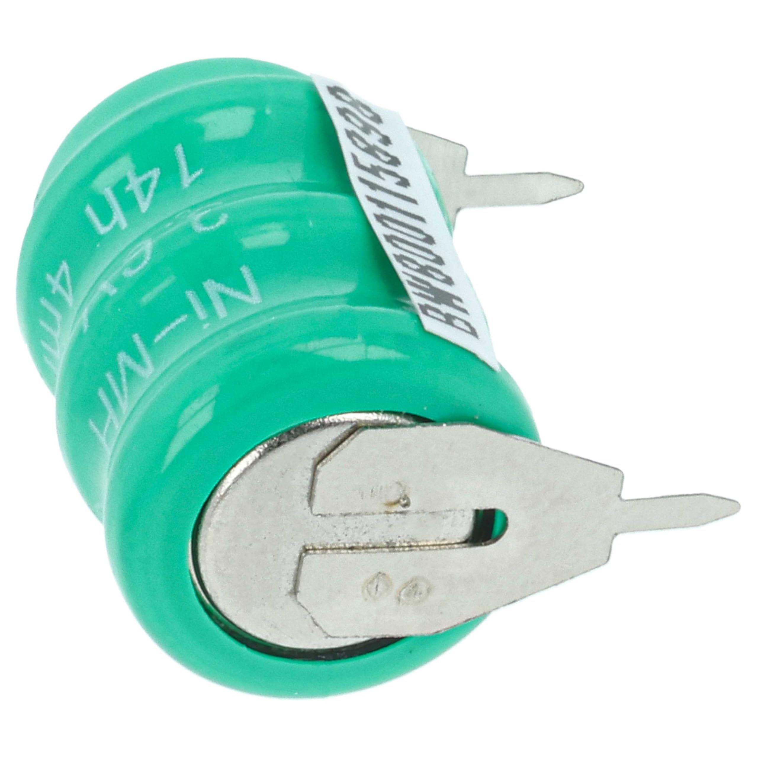 vhbw 100x NiMH Batería de botón de Repuesto Tipo V40H 2 Pines 40 mAh 3,6 V Compatible para lámparas solares, etc.
