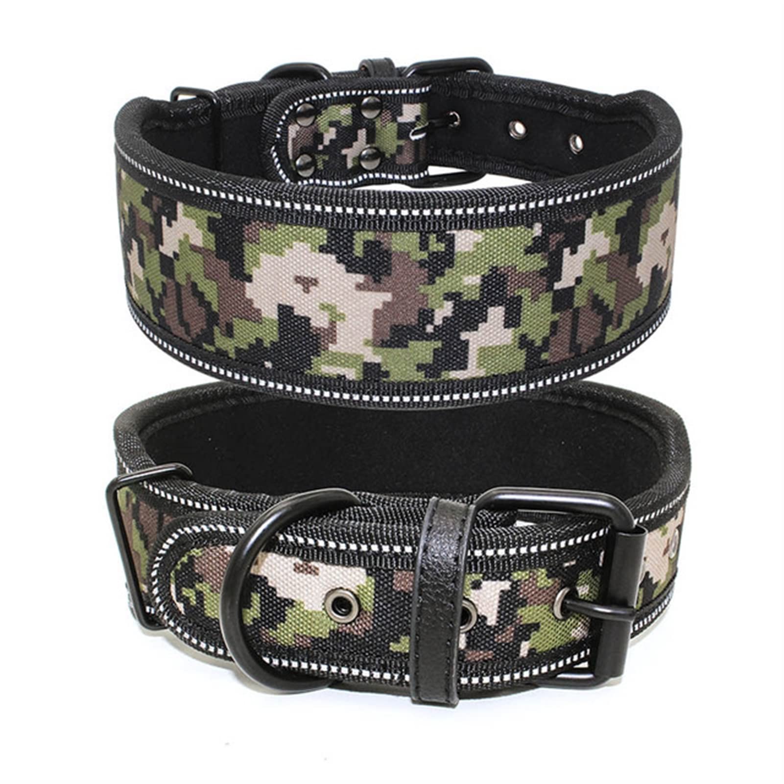 Laisse pour Chien Longe pour Chien Collier réglable pour Animal de Compagnie avec Boucle pour Petits, Moyens et Grands Chiens Pitbull Leash Dog Chain(Army Camouflage,S)