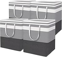 Vista 10 de HomeHacks Cesta de lavandería grande, impermeable, cesta de lavandería independiente, cesta de ropa alta plegable con asas extendidas para ropa