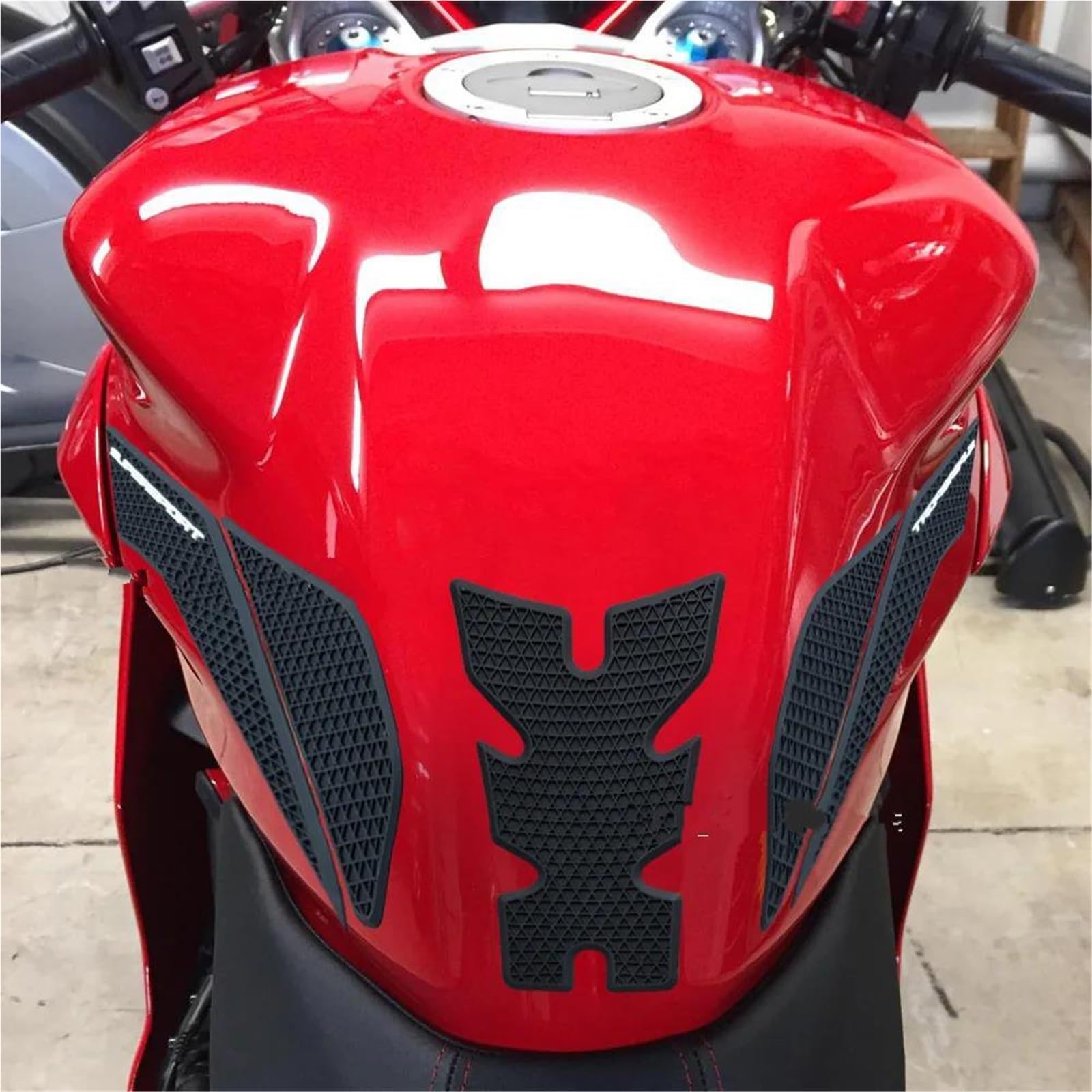 Paraserbatoio Adesivi Per Serbatoio Carburante Per Ducati SuperSport 939 950, Adesivi Per Serbatoio Carburante SuperSport 950, Adesivi Per Ginocchia Tank Pad Adesivo(NERO 1)