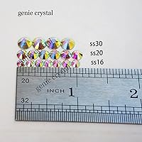 Vista 218 de Genie Crystal ss34 Red Glass Rhinestones 288 Pcs, 7.0 mm Big Light Siam Flatback Rhinestone, Diamond Cut Gems for Crafts, Face Mask, Makeup