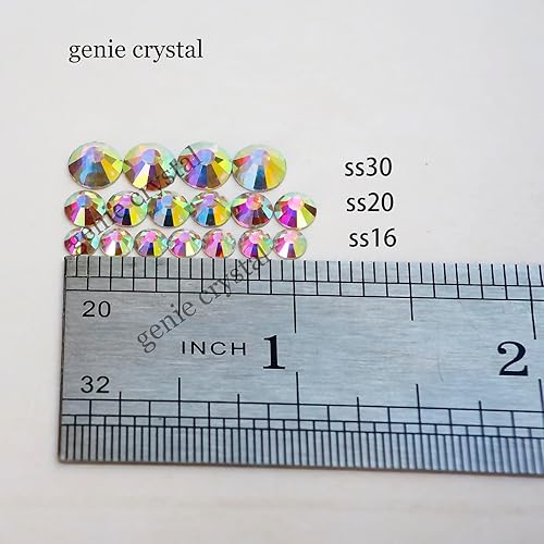 Vista 218 de Genie Crystal ss34 Red Glass Rhinestones 288 Pcs, 7.0 mm Big Light Siam Flatback Rhinestone, Diamond Cut Gems for Crafts, Face Mask, Makeup