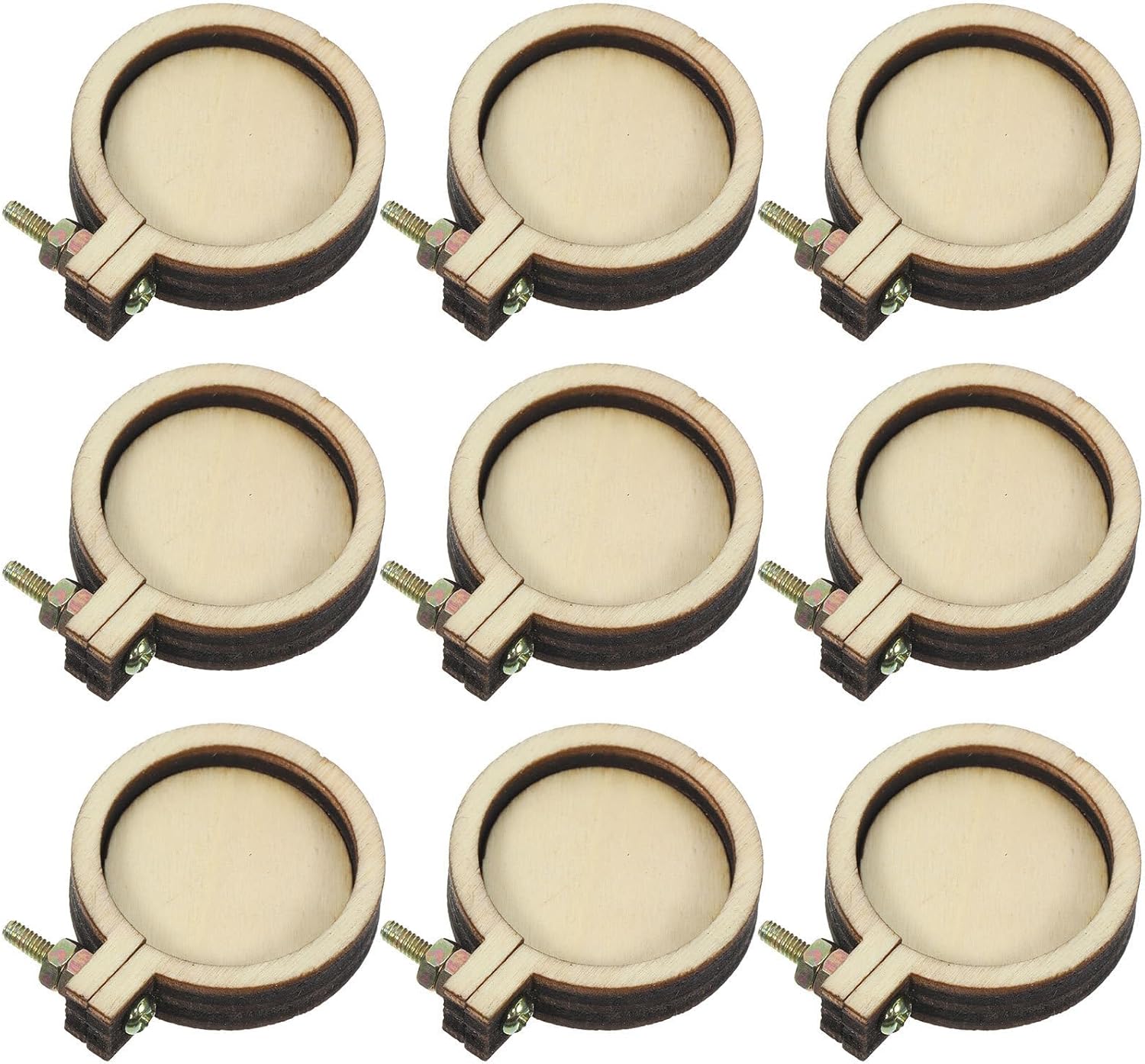 10pcs Mini Wood Embroidery Hoops 2 Inch Round Frame for Needlework
