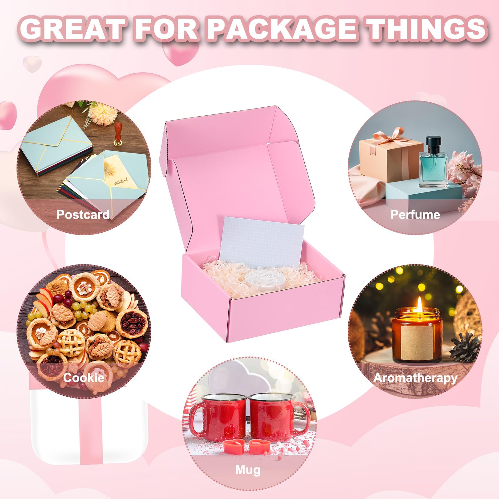 PATIKIL Scatole Di Cartone Spedizioni 9x6x2 Per Piccole Imprese 25Pz Scatole Regalo Imballo Ondulato Per Spedizioni Traslochi Lavoretti Sorpresse natalizie Prodotti Da Regalare Rosa.