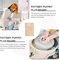 Vista 8 de 2 piezas de soporte de pintura, base de pasatiempos, soporte de piezas de madera y arcilla, estante de exhibición de cerámica para esculpir
