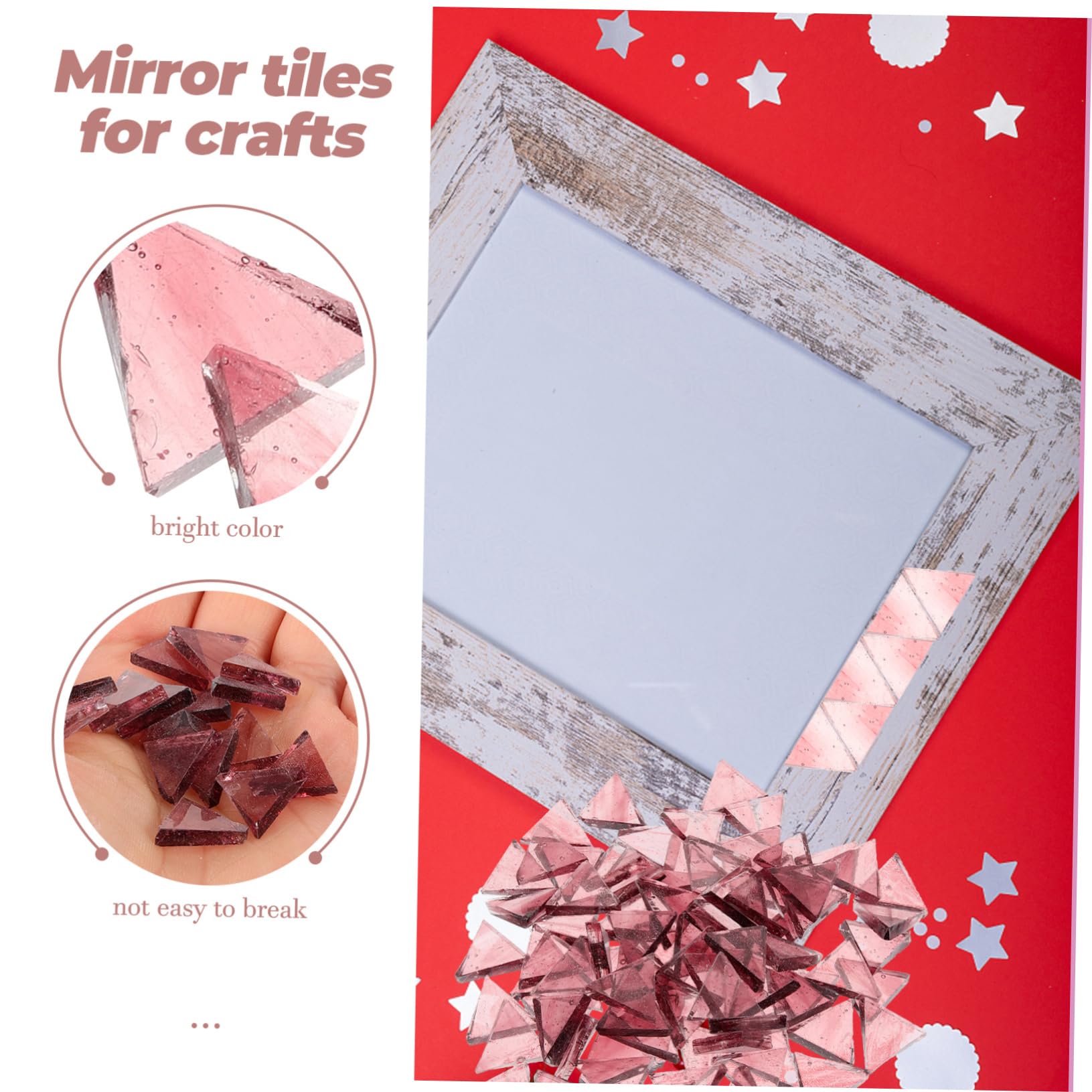 NUOBESTY 2 Set Mica Minuscolo Bianco Arredamento Decorativo Decorazione Casa Mattonelle Tessere Di Mosaico Frammento Di A Mosaico Bicchiere 290 Pezzi*2