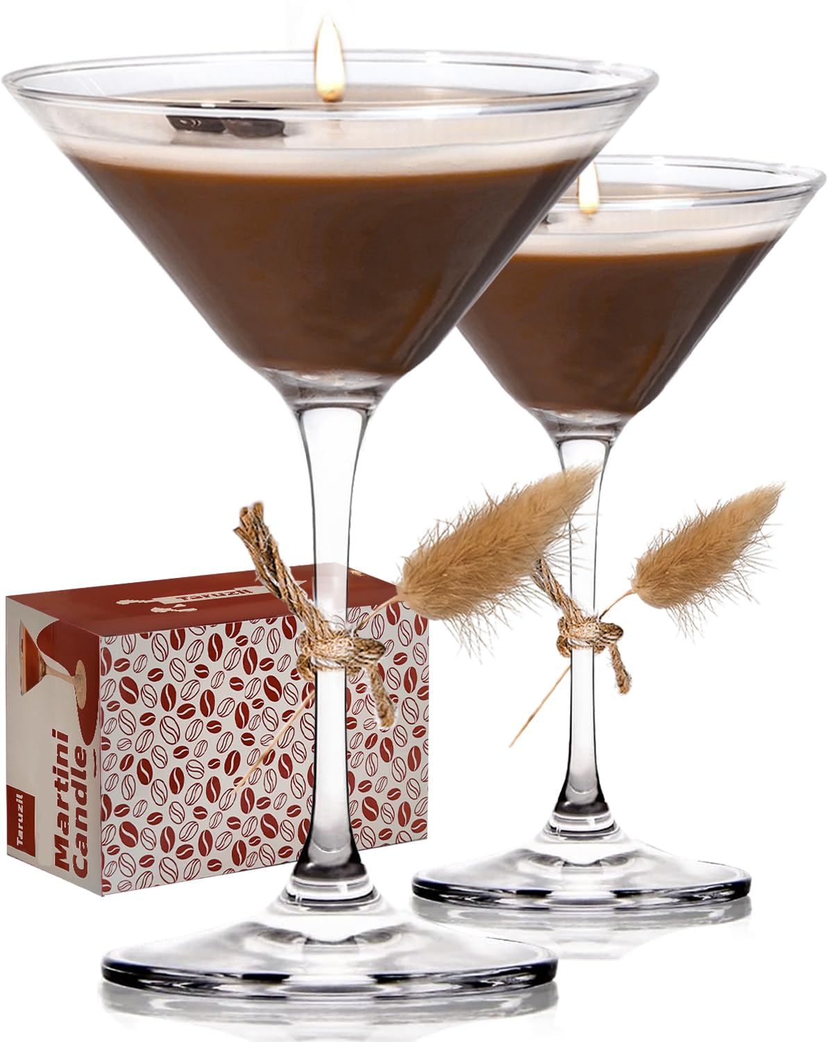 Taruzil Martini-Kerzen in Kaffee-Form, Geschenke für Damen und Herren, einzigartige Geschenke für Frauen, Mädchen, Freunde, Sojawachskerzen für Zuhause, Schlafzimmer, Kaffeebar, Duft für Weihnachten,