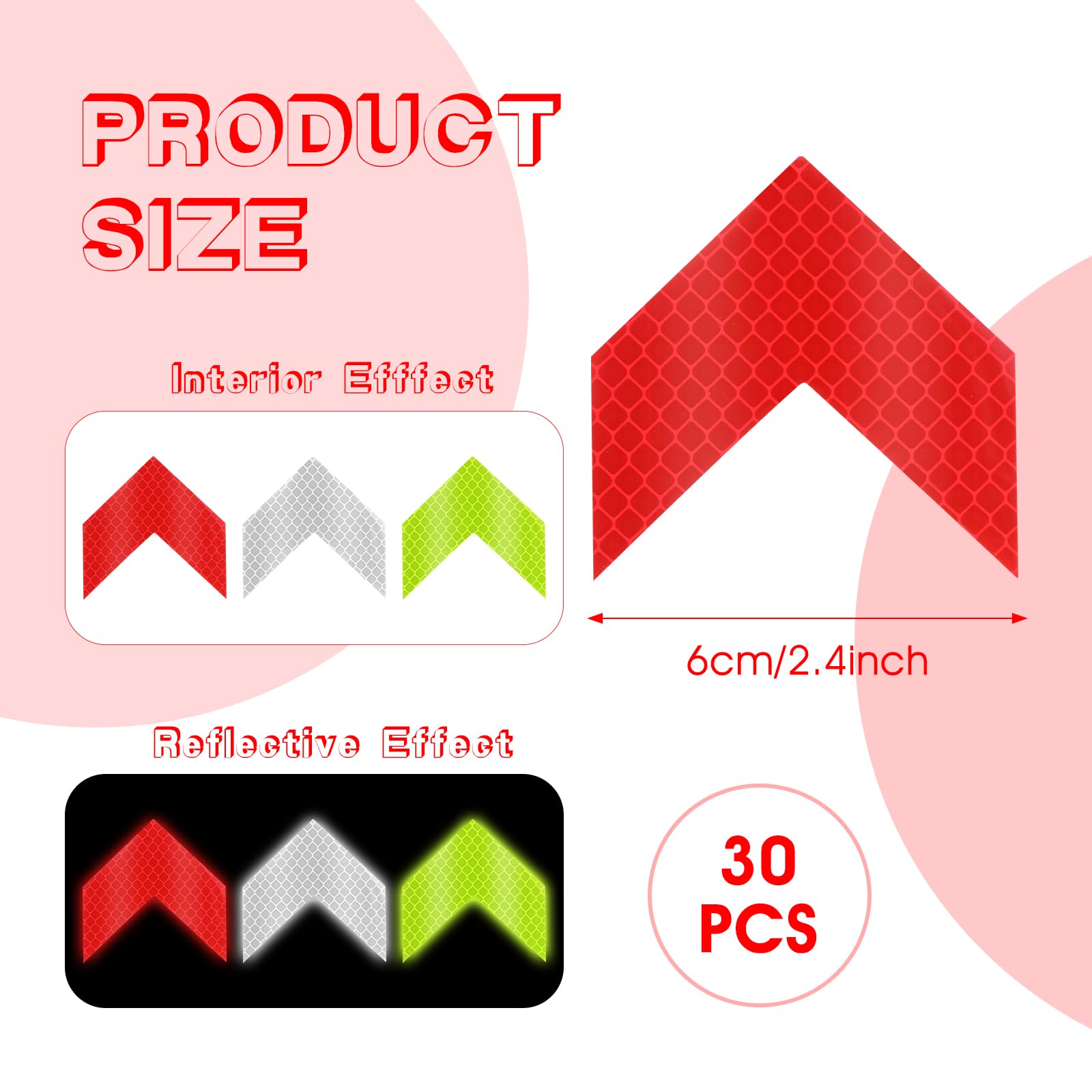 Lot D'autocollants Réfléchissants Pour Cadre De Vélo, Application