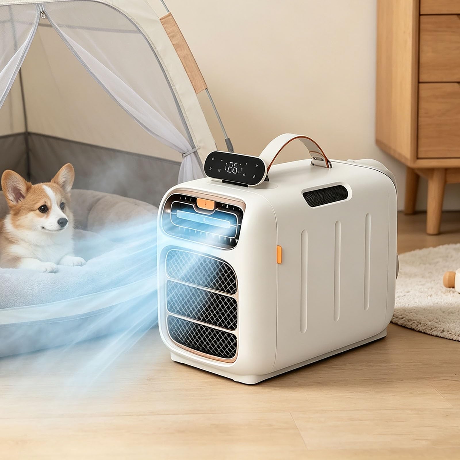4700BTU Portable air conditioner,24H timer,Touch+Remote Control,Operating noise ≤ 40 dB,140 Sq. Ft, for RV, tent, truck, van