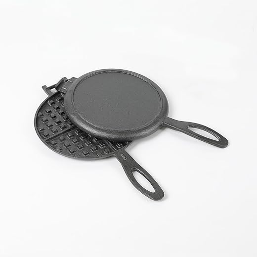 HAWOK Cast Iron Waffle Heart Shape Maker with Handle Hoder and Basting Brush…