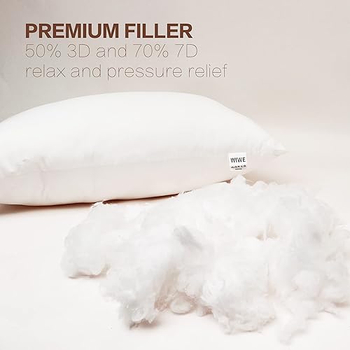 Miniatura 3 de Almohadas de cama de lujo de tamaño estándar paquete de 2 almohadas alternativas de plumón súper suaves para dormir de espalda, de lado y boca abajo