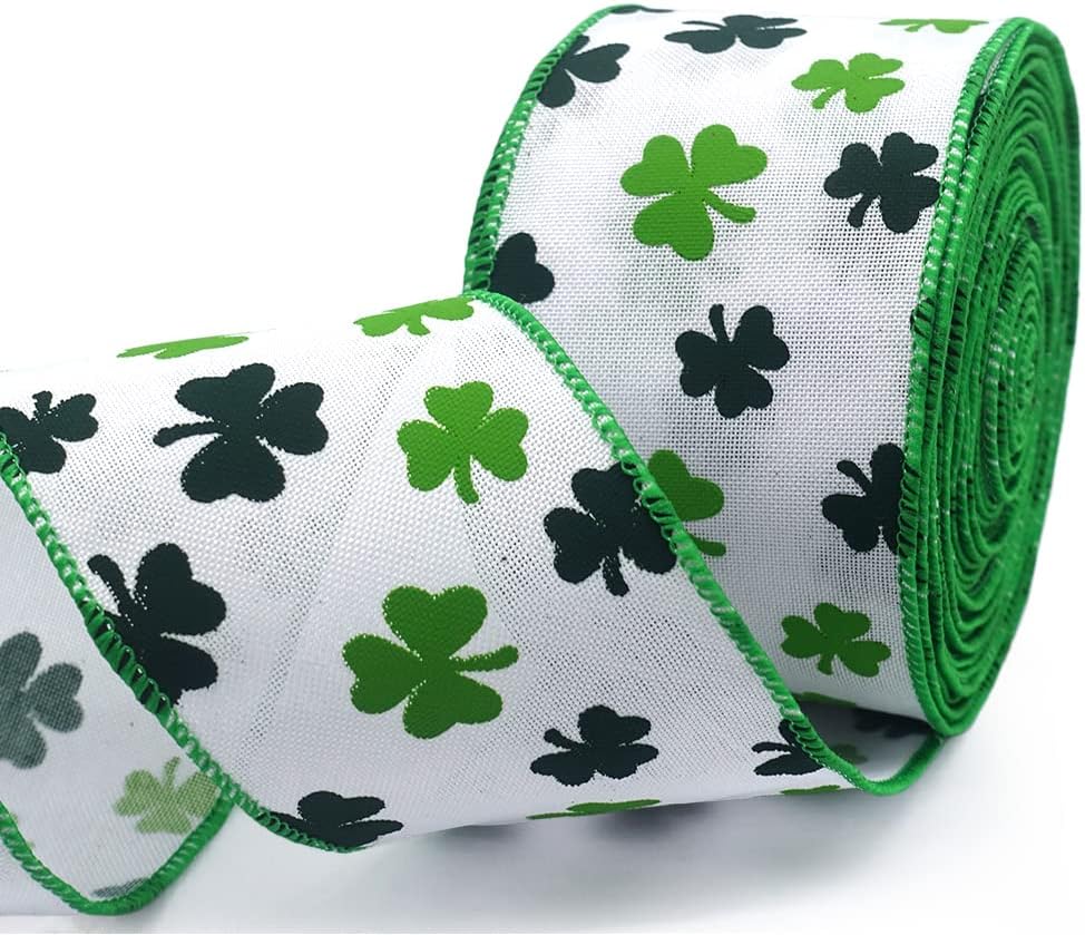 Hying St. Patrick's Day Ribbons for Gifts Wrapping, White