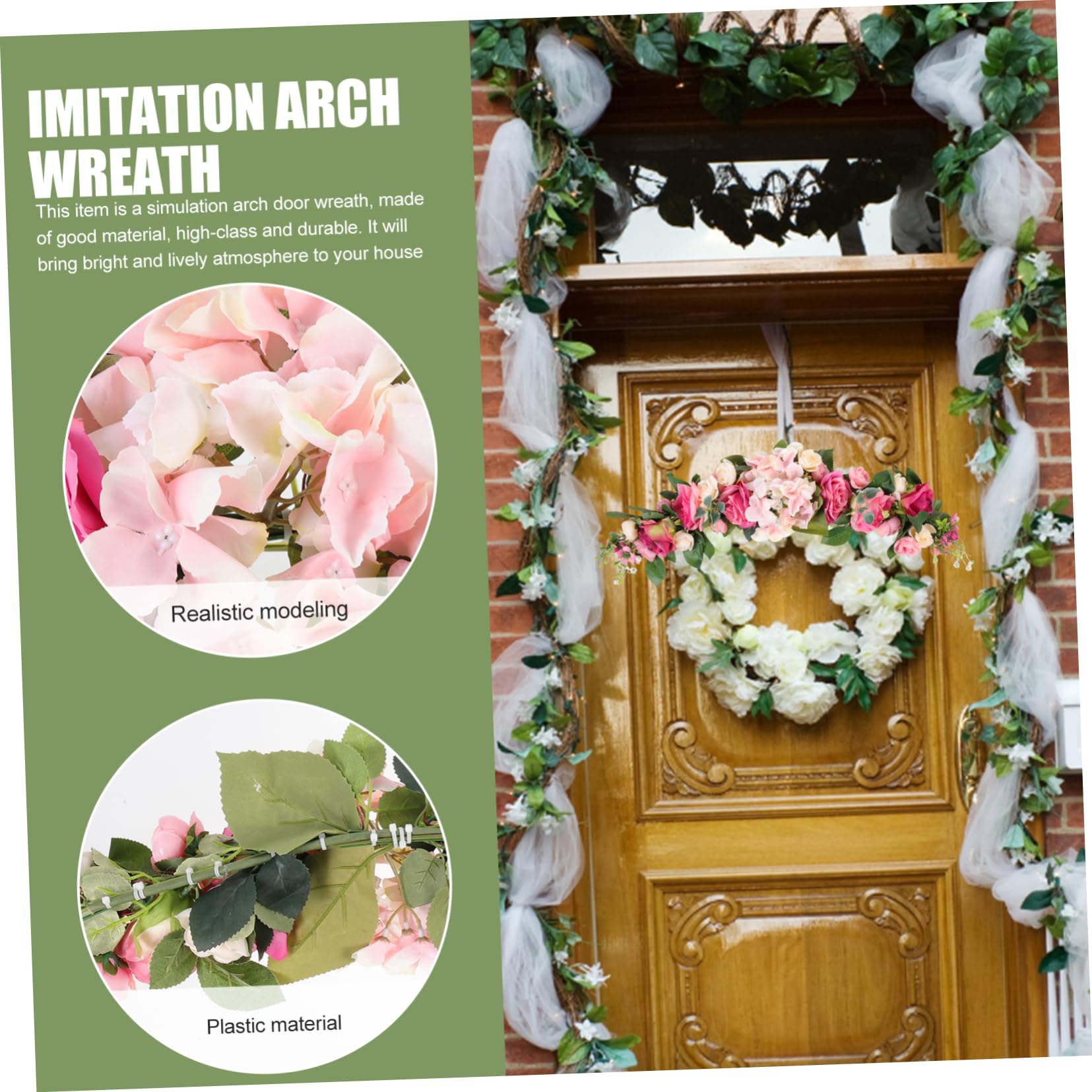 Künstliche Rosenblumen-Girlande Dekorative Blumengirlande für Türstürze Künstliche Hochzeitsrosen Blumendekoration für Fenster und Haustür