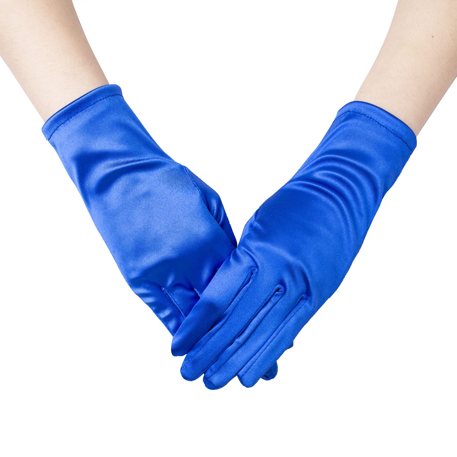 JISEN Women Fingerless 20s Satin Gloves Party Bridal Wedding Mittens 15 Inch