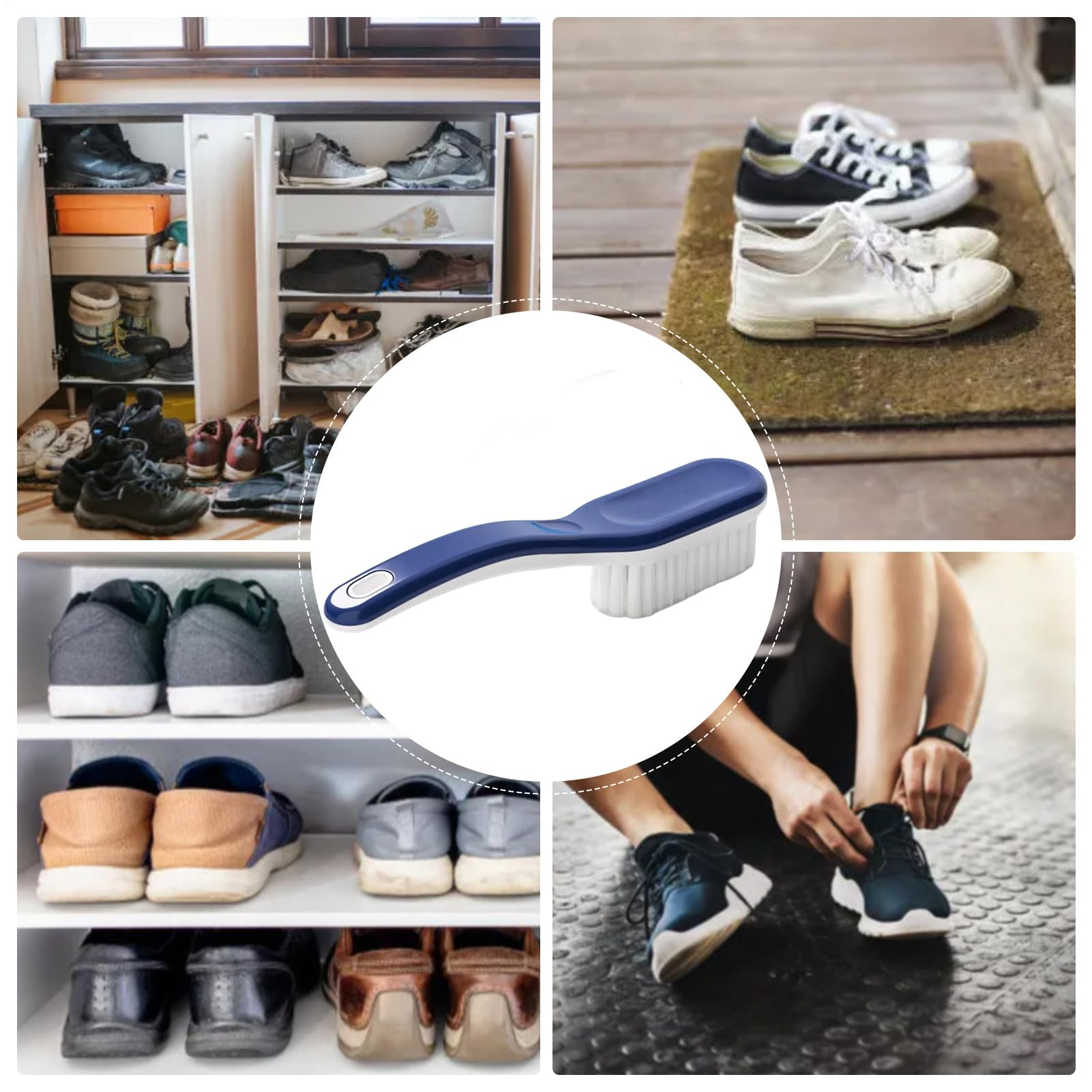 Pinceles de Zapatos, Cepillo de Limpieza de Zapatillas | Easy Hold Stain Remover Professional para Lavado de lavandería Baño doméstico