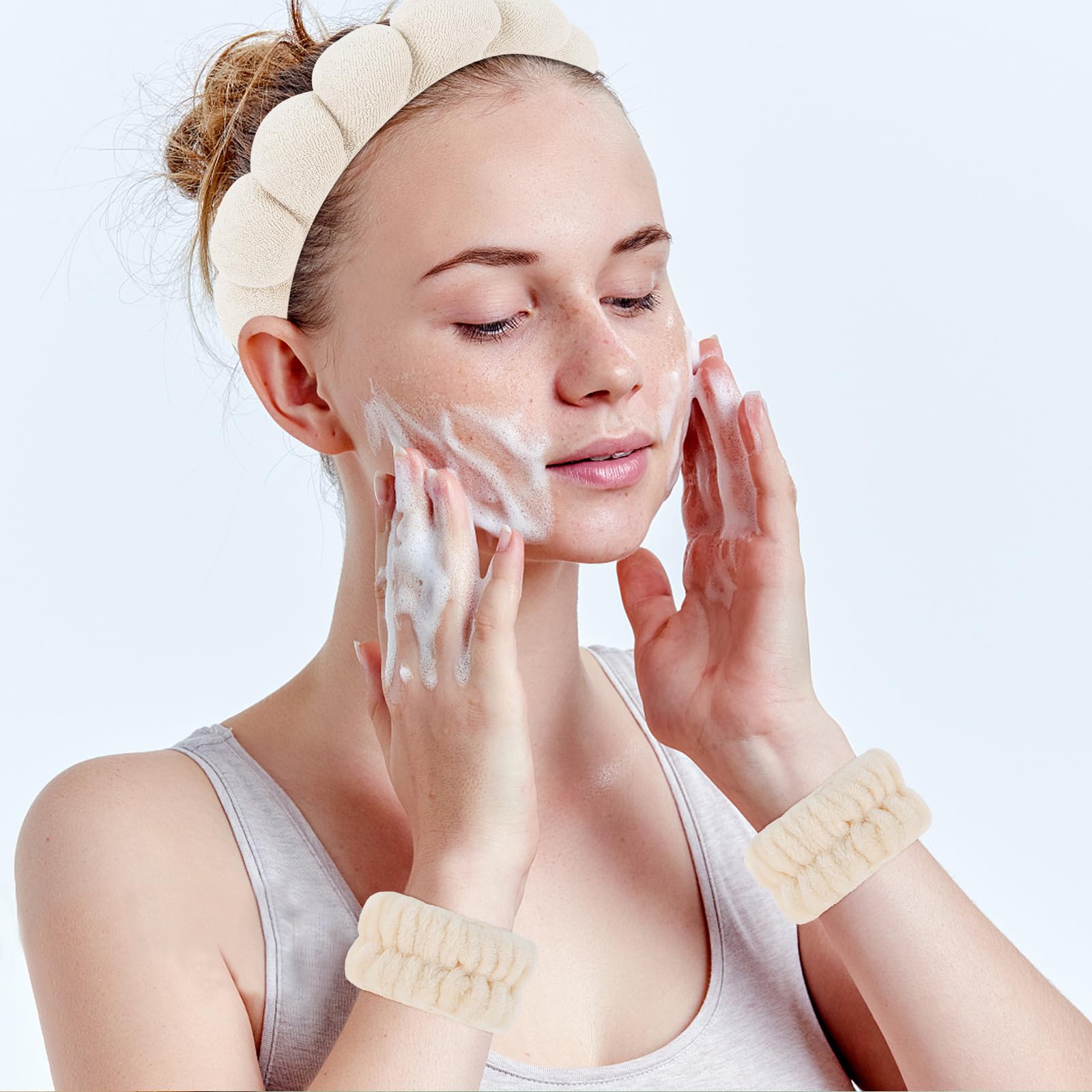 Amazon.com : WHAVEL 6PCS Terry Cloth Spa Headband and  display picture 3