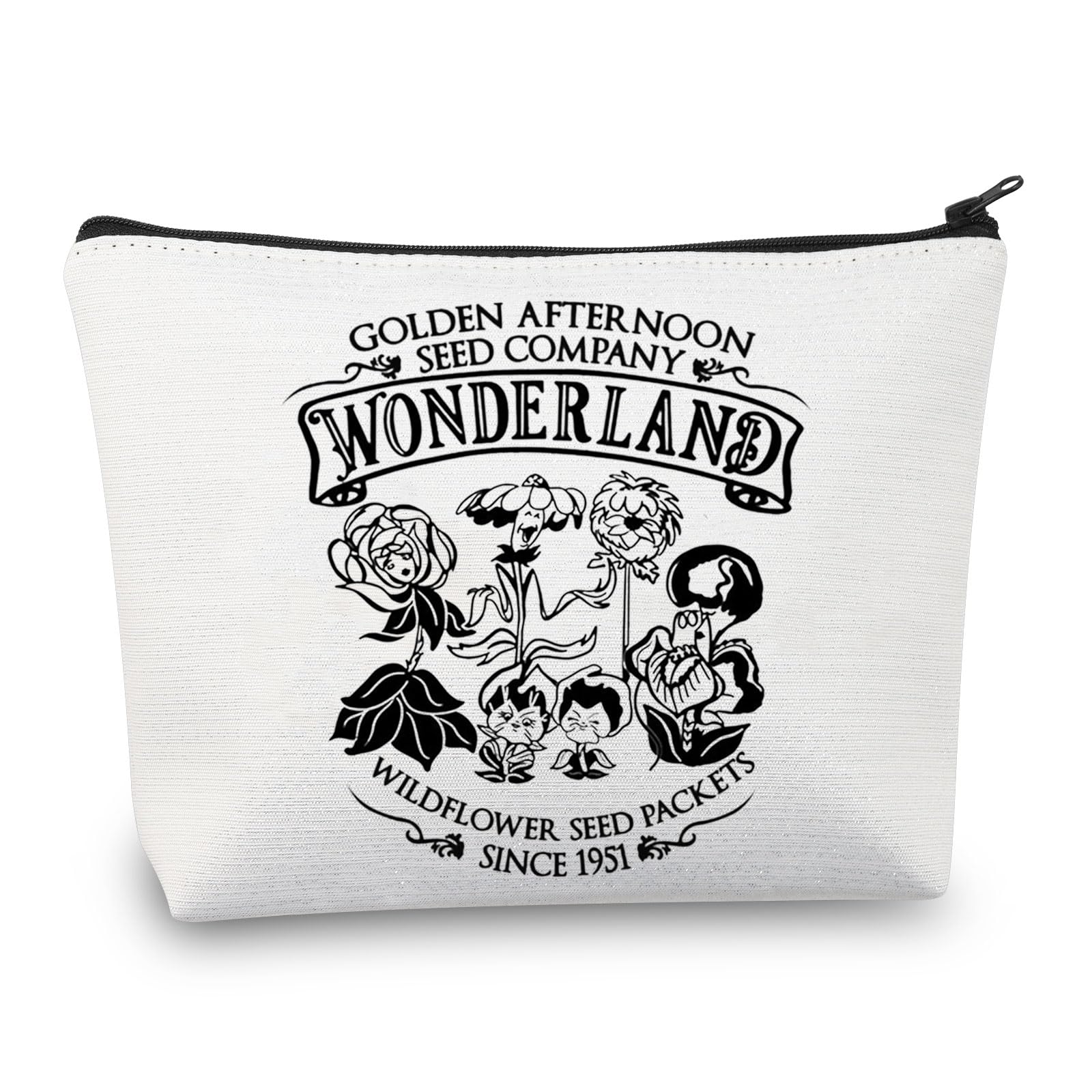 BDPWSSAlice Makeup Bag Alice Lover Gift Alice Wildflower Gift Fairy Tale Gift Alice Fan Gift Alice Theme Alice Quote Gift (Flower seed)