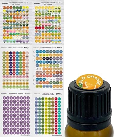 doTERRA Essential Oil Labels Beautifully Illustrated Lid and Cap Stickers for EO Aromatherapy Bottles. Includes 2018, 2019 Convention Oils. 528 ...
