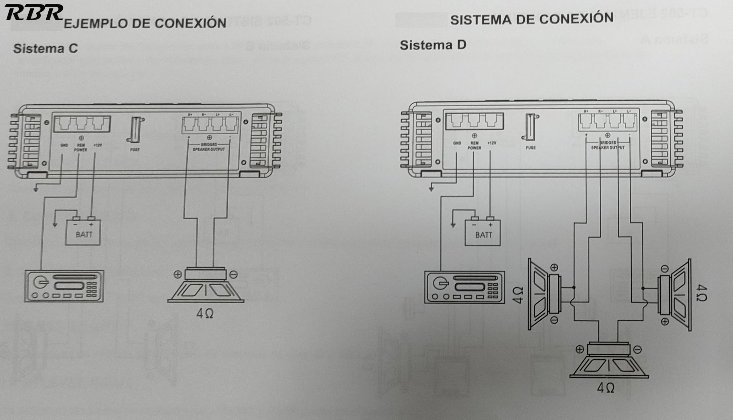 RBR Amplificador de Audio para automóvil Euroson, Amplificador de Potencia 12 V, 300 W, Amplificador de para Audio estéreo Universal para automovil