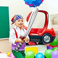 Vista 7 de Paquete de 20 Katanas inflables de 30 pulgadas, espada samurái, armas inflables para recuerdos de fiesta, cosplay, fiesta temática samurái