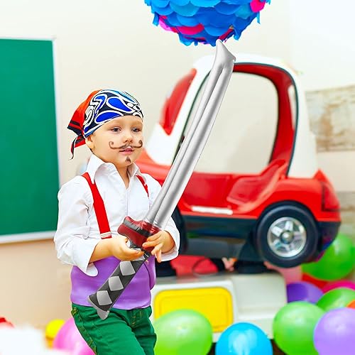 Miniatura 7 de Paquete de 20 Katanas inflables de 30 pulgadas, espada samurái, armas inflables para recuerdos de fiesta, cosplay, fiesta temática samurái