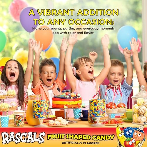 Miniatura 2 de Rascals - Caramelos surtidos en forma de fruta fresca  1.5 libras de dulces a granel para aperitivos  Caramelo de frutas sin envolver en formas de