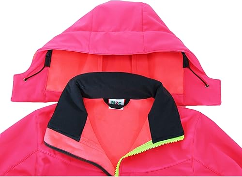 Miniatura 15 de M2C Chaqueta cortavientos con capucha y forro polar para niños y niñas Rosa,Azul ártico,Negro -,Azul,Rosado,Rosa