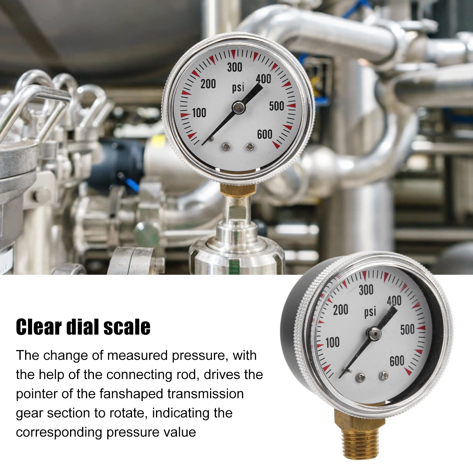 Manometro Per Compressore ø 50 Mm Attacco Posteriore 1/4" | CEM - Foto 3