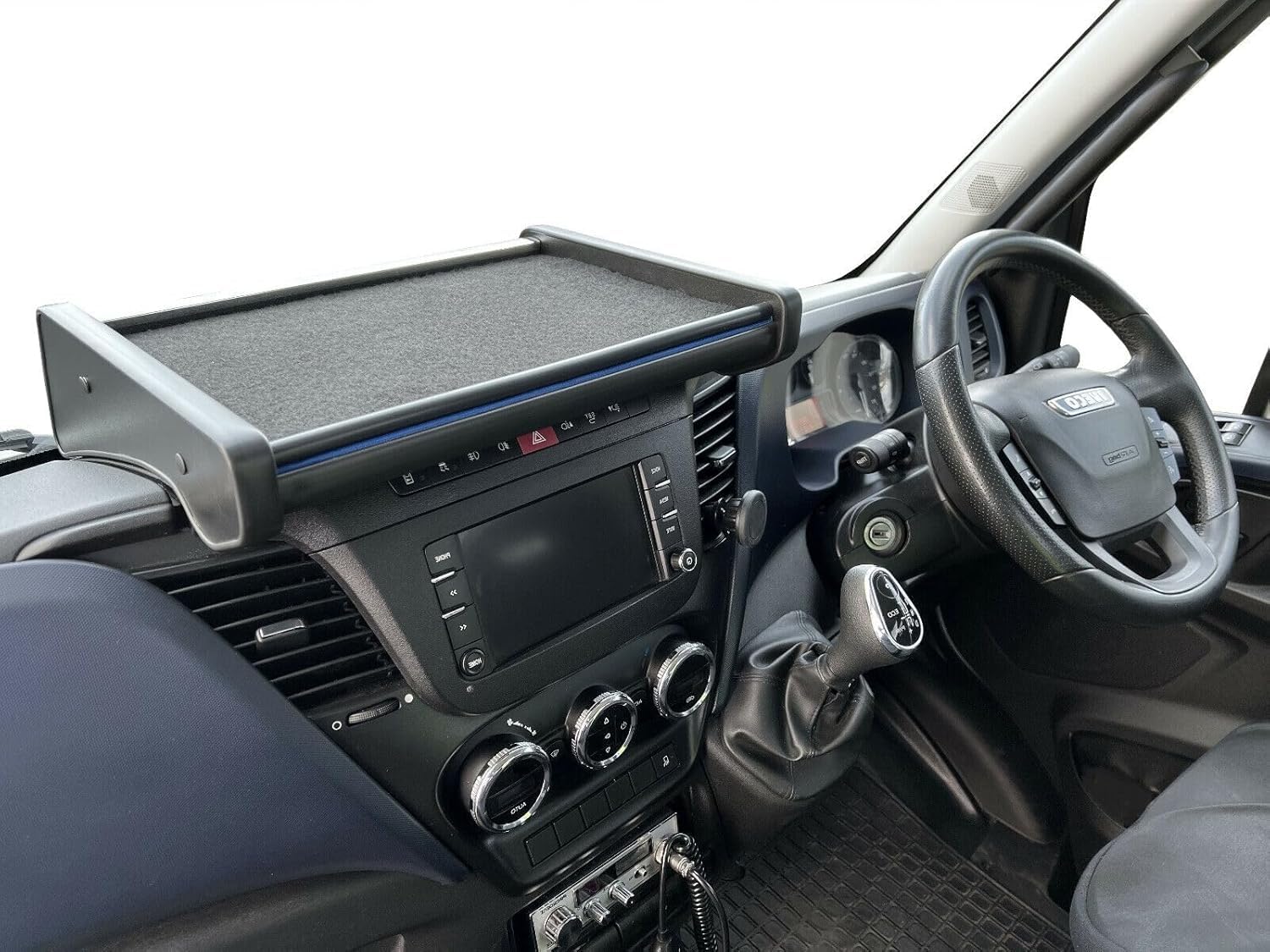 Table de bord compatible avec Iveco Daily 2014-2025 Plateau de rangement antidérapant pour cockpit - Surface supplémentaire pour documents, smartphone, construction robuste pour cabine conducteur